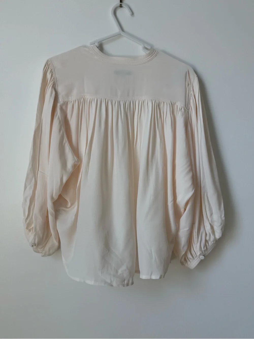 NWT Madewell Shirred Crewneck Button-Up Top size M